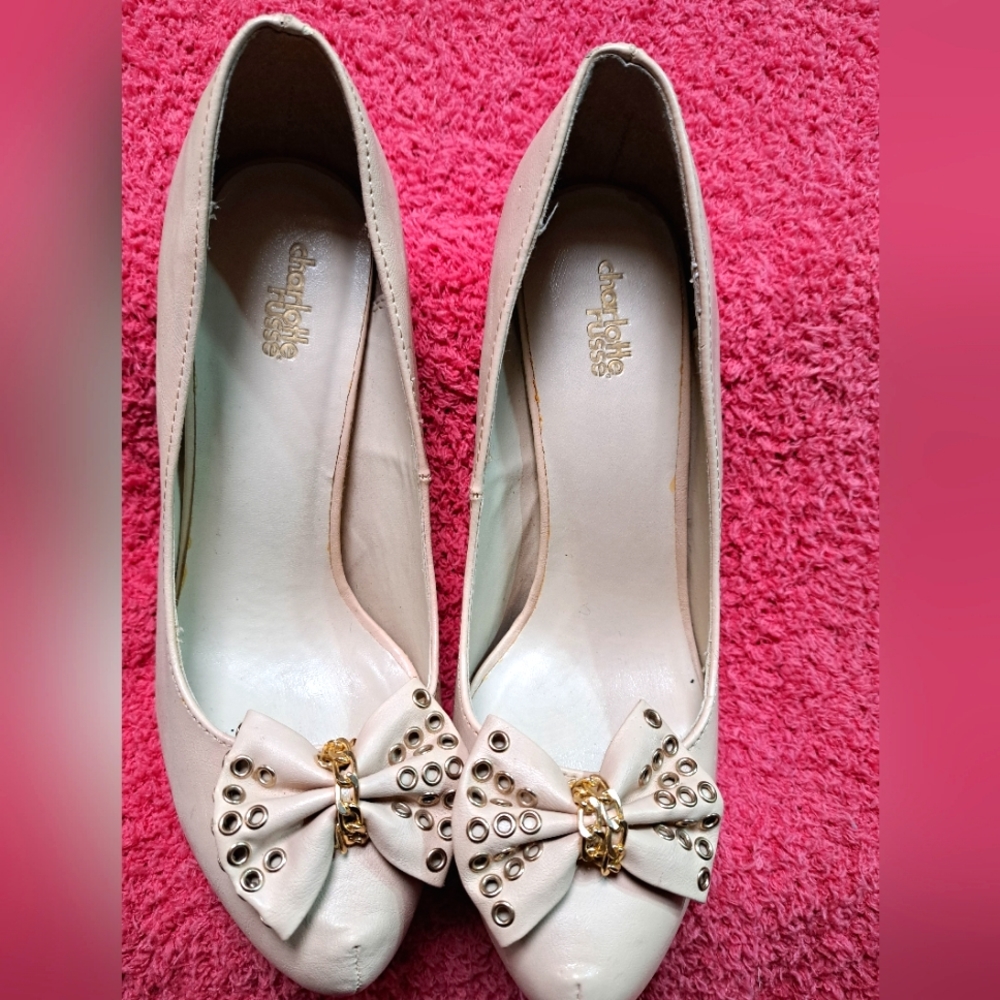 Charlotte Russe Grommet Bow Platform Stilettos